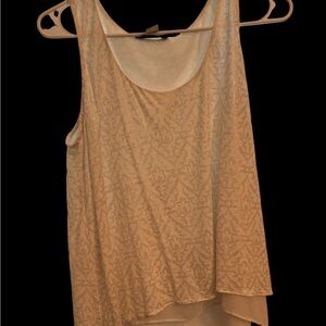 WHITE HOUSE BLACK MARKET Elegant White and Gold Sleeveless Top